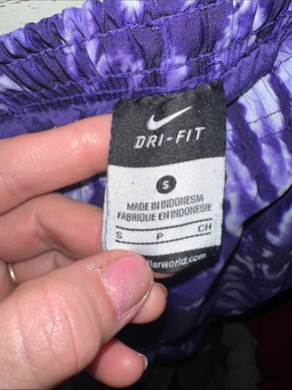 Nike Purple Tie-Dye Athletic Shorts small drawstring lined inside like new - Picture 3 of 7
